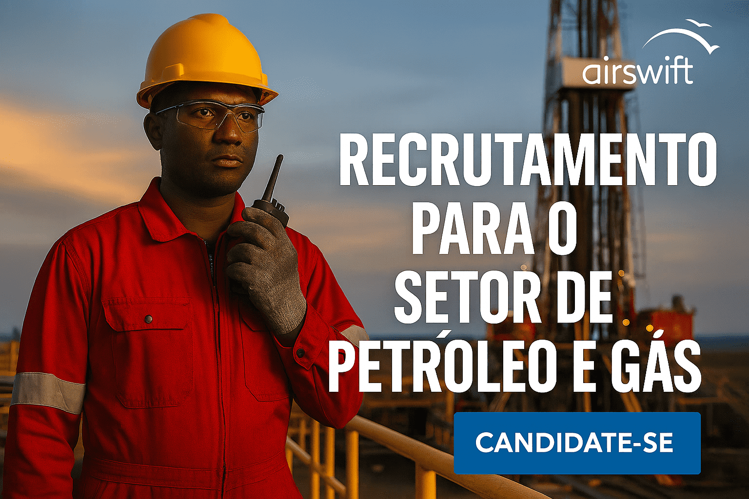 A airswift está recrutar profissionais em 4 áreas para o