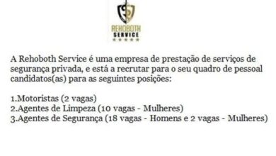 A rehoboth service abre 30 vagas de emprego em várias