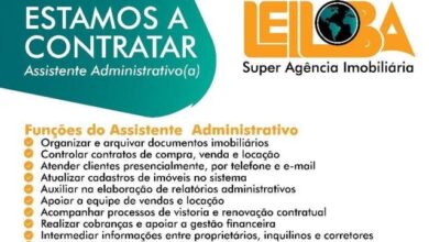 Vaga – assistente administrativo(a) (leiloba super agencia imobiliaria)