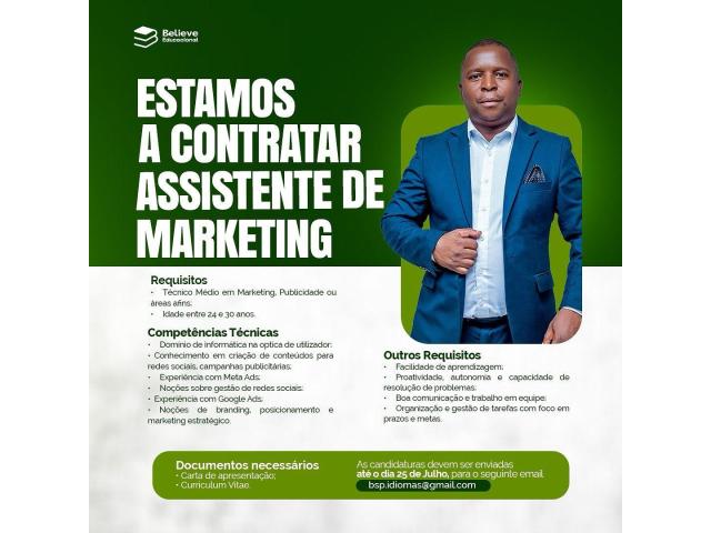 Vaga – assistente de marketing (believe educacional)