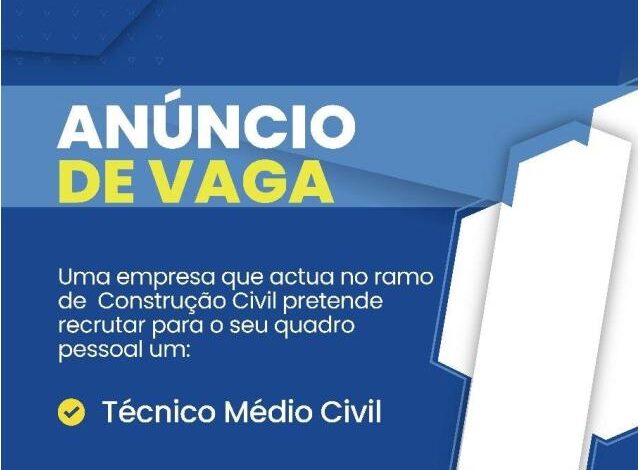 Vaga – técnico médio civil