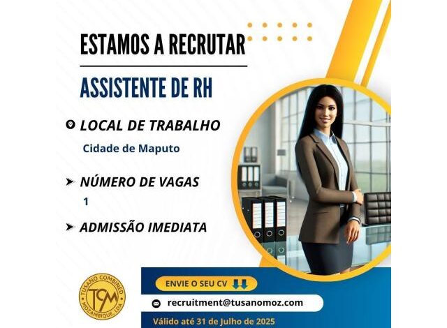Vagas para assistente de rh (m/f) (tusano mozambique)