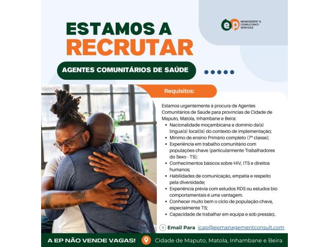 Vagas – agentes comunitários de saúde para várias localizações