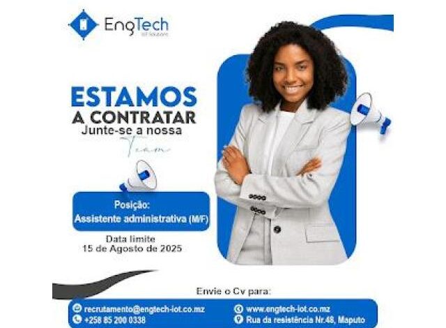 Vaga assistente administrativa (engineering & technology services lda)