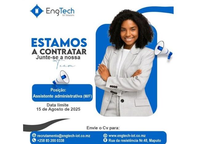 Vaga – assistente administrativa (f/m)