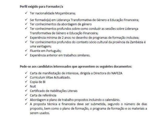 Vaga – formador(a), para formação sobre liderança transformativa de género