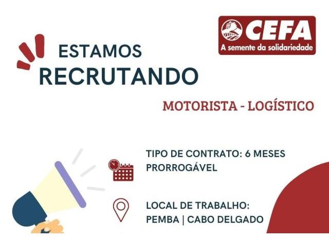 A ong cefa tem vagas em aberto nesta segunda feira