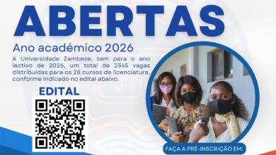 Edital unizambeze 2026: estão disponíveis 2.345 vagas, distribuídas por 28