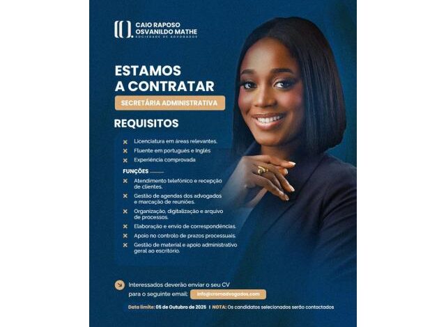 Vaga para secretária administrativa mais vagas