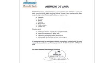 Vagas para (cozinheiro servente, padeiro, pasteleiro, recepcionista, fiel de armazém,