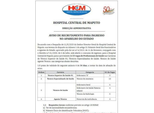 Aisvo de abertura de concurso: (103) vagas no ministerio da