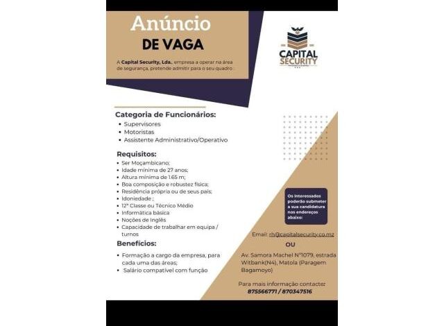 Vagas – (supervisores, motoristas e assistente administrativo/operativo)