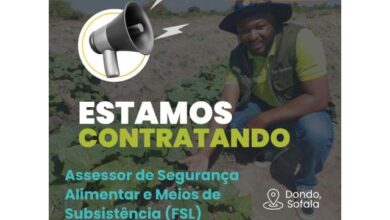 Vaga para assessor de segurança alimentar e meios de subsistência
