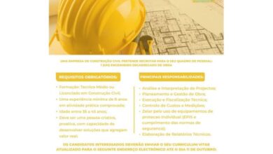 Vaga para engenheiro encarregado de obra