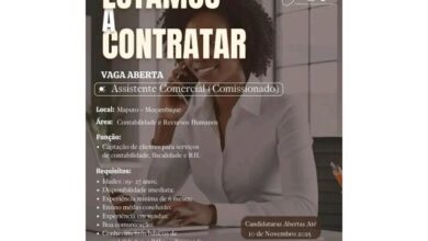 Vaga para assistente comercial mais vagas