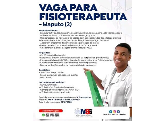 Vagas para (2) fisioterapeutas mais vagas