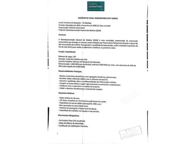 Vagas para (247) inquiridores mais vagas