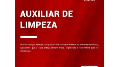 Vagas para auxiliar de limpeza