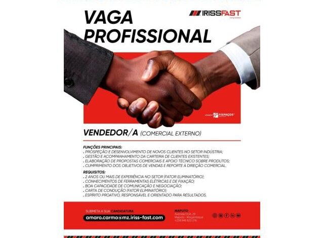 A iriss fast está a recrutar vendedor(a) comercial externo