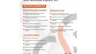 Vaga para gestor comercial mais vagas