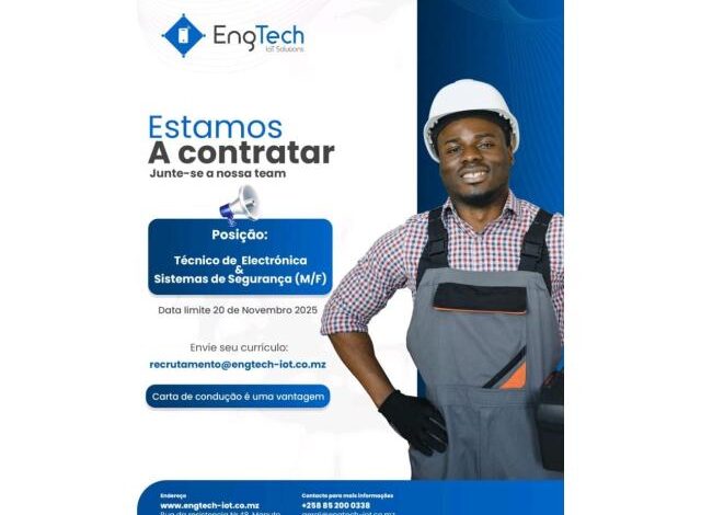 Vaga – técnico de electrónica & sistemas de segurança (m/f)