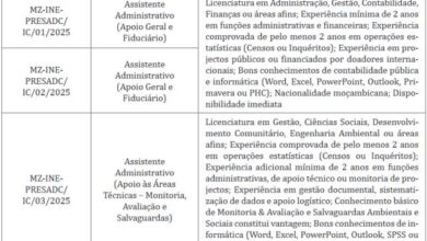 Vagas para (03) assistentes administrativos ine instituto nacional de