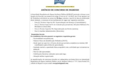 A aura, ip, abre (05) vagas de emprego em diversas