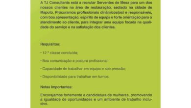 Vaga servente de mesa mais vagas