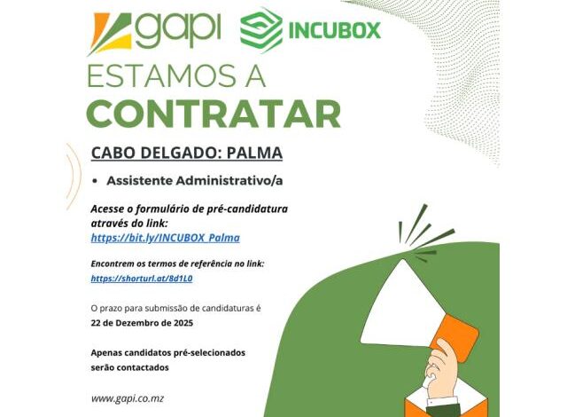 Vaga – assistente administrativo/a mais vagas