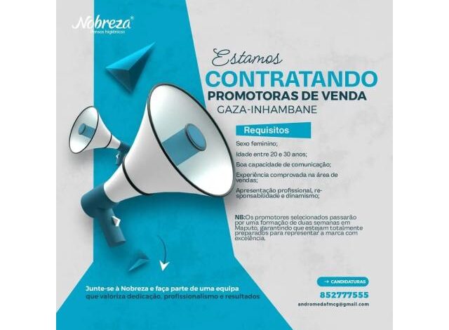 Vagas para promotores de vendas gaza e inhambane