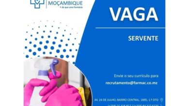 Vagas para serventes de farmácia 10⁰classe