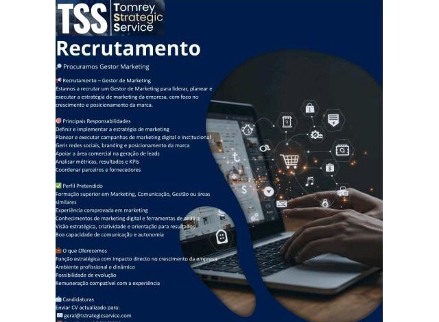 Vaga – gestor de marketing