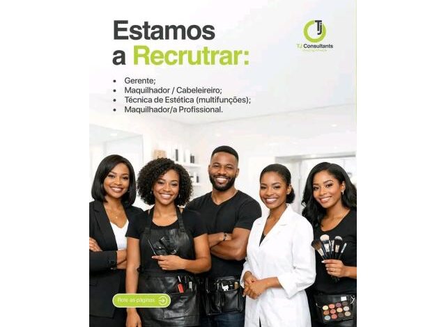 A tj consultants está a recrutar para um renomado salão