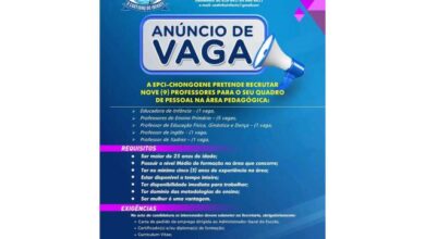 A epci chongoene pretende recrutar nove (9) professores para o seu