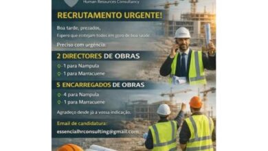 Disponiveis (07) vagas para trabalhar em obras de construção civil
