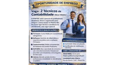 Emprego para (02) técnicos de contabilidade ifoptec
