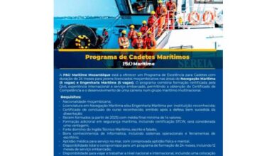 Programa de cadetes marítimos – navegação marítima (5 vagas) e