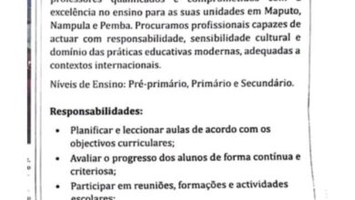 Vaga de emprego para professor (a)