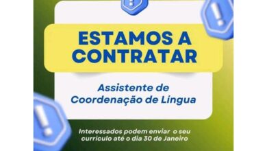 Vaga disponÍvel | assistente de coordenaÇÃo de lÍngua