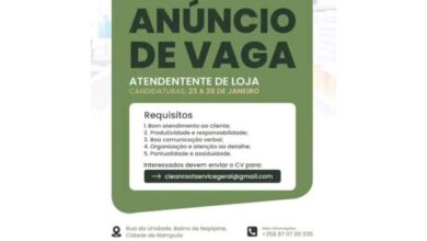 Vaga para atendente de loja