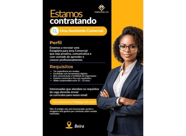 Vaga – estÁgio para assistente comercial