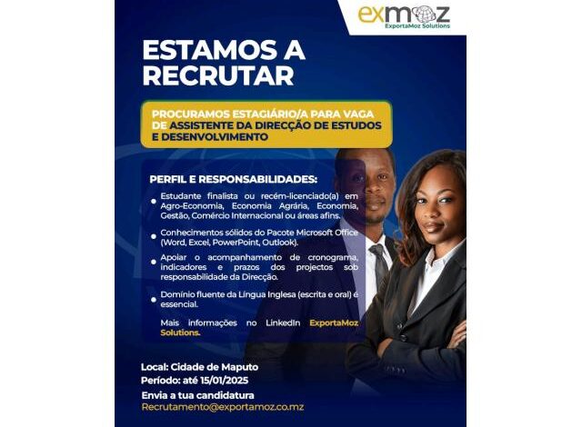Vaga – estÁgio para assistente da direcÇÃo de estudos e