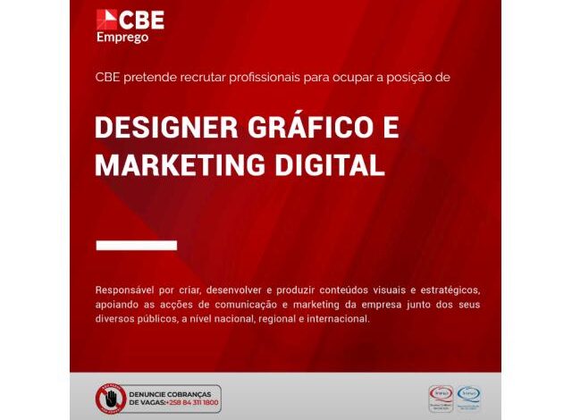 Vaga para designer gráfico & marketing digital