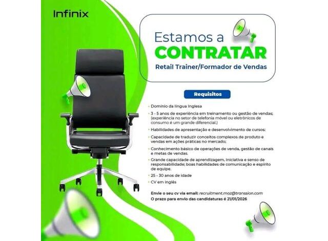 Vaga para formador de vendas