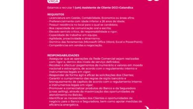 Vaga – assistente de cliente para integrar a dcci direcção coordenação