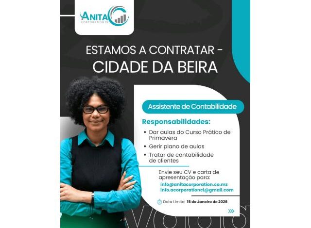 Vaga – assistente de contabilidade