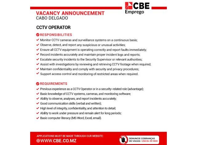 Vaga – cctv operator mais vagas