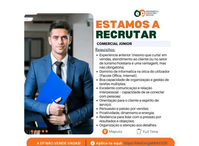 Vaga – comercial jÚnior mais vagas