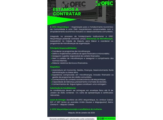 Vaga – diretor(a) de microfinanças
