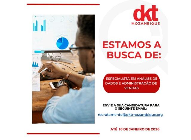 Vaga – especialista em análise de dados e administração de